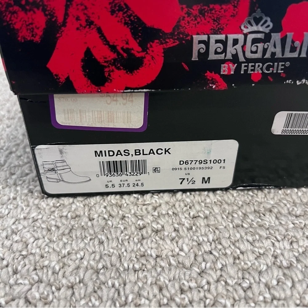 Fergalicious By Fergie Midas Black Women’s Ankle Boots Size 7.5 M New Side Zip,